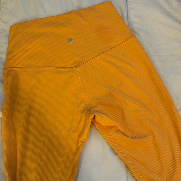 Lululemon High Rise Ribbed Pant- Mango Dream - Picture 1 of 3